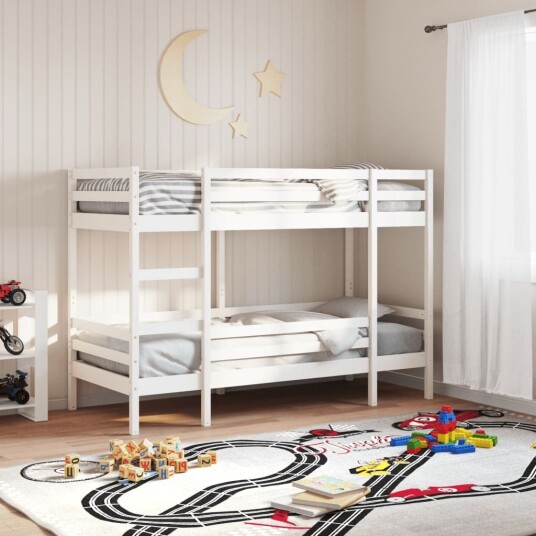 Køyeseng hvit 75x190 cm heltre furu 8721102803598 Køyeseng hvit 75x190 cm heltre furu 8721102803598