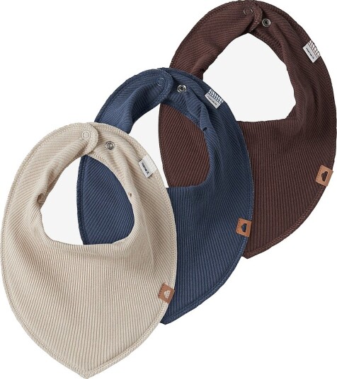 Name It baby   Siklesmekke nbmYasim Rib Scarf Bib 3 pakning   Brun