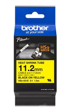 Brother Tape Varmekrympeslange 11.2mm Hse-631e Svart/gul Brother Tape Varmekrympeslange 11.2mm Hse-631e Svart/gul