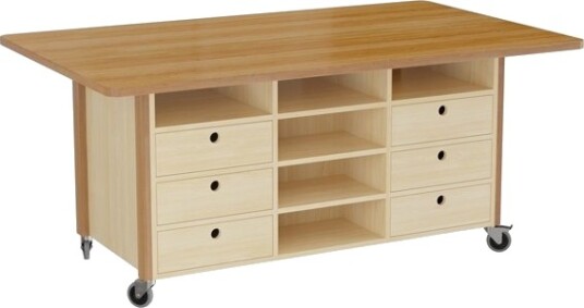 Studiebord Snickaren, 2000X1200 Mm Højde 900 Mm, Hvidbejdset Studiebord Snickaren, 2000X1200 Mm Højde 900 Mm, Hvidbejdset