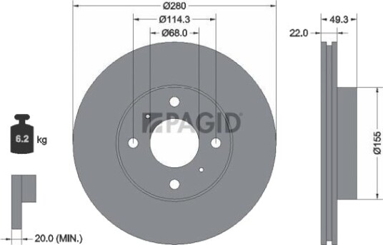 PAGID 50342N Bremseskive PAGID 50342N Bremseskive