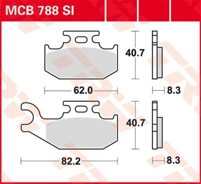 Bremseklosser sett TRW MCB788SI Bremseklosser sett TRW MCB788SI