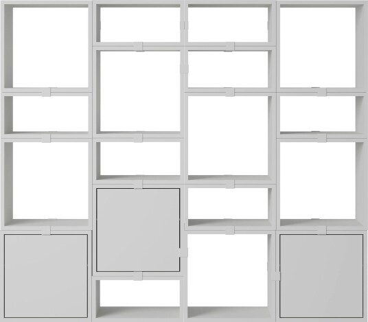 Stacked Configuration 4 Bokhylle Grå