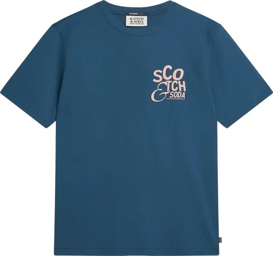 Scotch & Soda Left Chest Artwork Regular Fit T Shirt Blue XXL Scotch & Soda Left Chest Artwork Regular Fit T Shirt Blue XXL