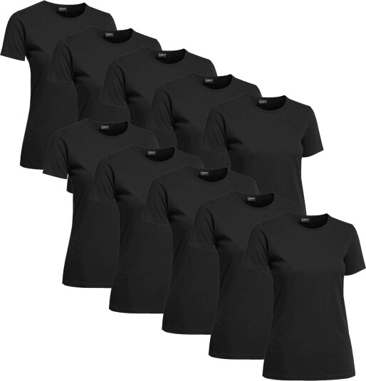 Clique T skjorte Dame 10 pakning Svart Clique T skjorte Dame 10 pakning Svart