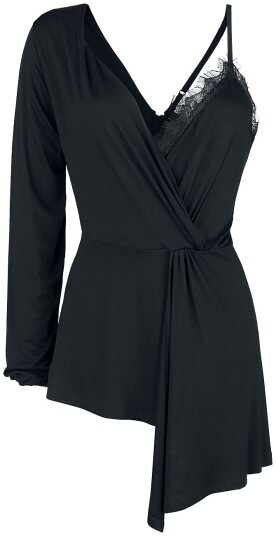 Gothicana by EMP Goth Langermet skjorte Topp med Blondedetaljer XS til XXL Damer svart Gothicana by EMP Goth Langermet skjorte Topp med Blondedetaljer XS til XXL Damer svart