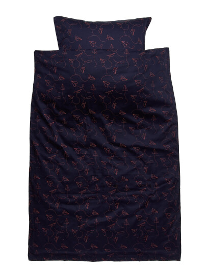 Soft Gallery Sgbed Linen Baby Paper Plane - Black - 70X 100CM