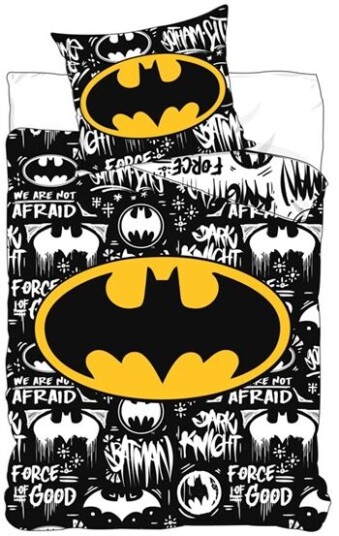 Licens Batman Sengetøj 140x200 cm Batman logo 2 i 1 design 100% bomuld Licens Batman Sengetøj 140x200 cm Batman logo 2 i 1 design 100% bomuld