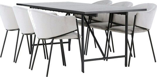 Spisegruppe Venture Home Astrid med 6 Evelina Stoler