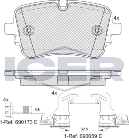 Bremseklosser sett ICER 182248-203