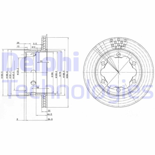 Bremseskive DELPHI BG3399 Bremseskive DELPHI BG3399