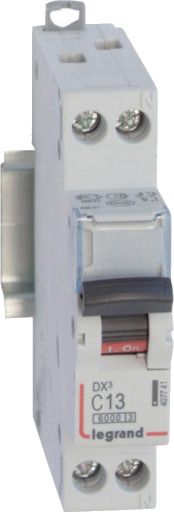 Legrand Automatsikring DX3 C 13A 1P+N, 1M, 6/10kA