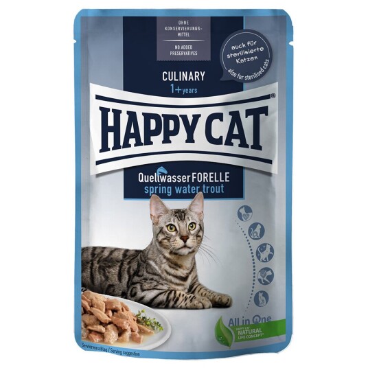 Happy Cat Pouch Meat In Sauce 12 X 85 G Kildevanns-Ørret