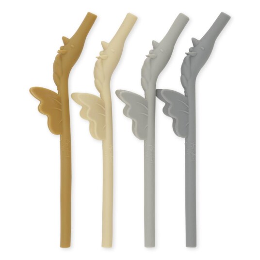 Konges Sløjd 4 pack silicone straw unicorn quarry mix Konges Sløjd 4 pack silicone straw unicorn quarry mix