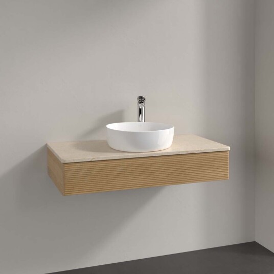 Villeroy & Boch Antao Servantskap med 1 skuff 100x50x19 cm u/lys Eik/Crème Villeroy & Boch Antao Servantskap med 1 skuff 100x50x19 cm u/lys Eik/Crème