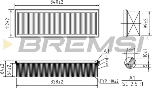 Luftfilter BREMSI FA1234 Luftfilter BREMSI FA1234