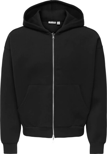 ONLY & SONS Onsgoyle Boxy Ls Scuba Zip Hoodie Sweat Black XS