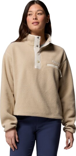 Columbia Helvetia II Cropped Half Snap Fleecetrøye Dame Beige S