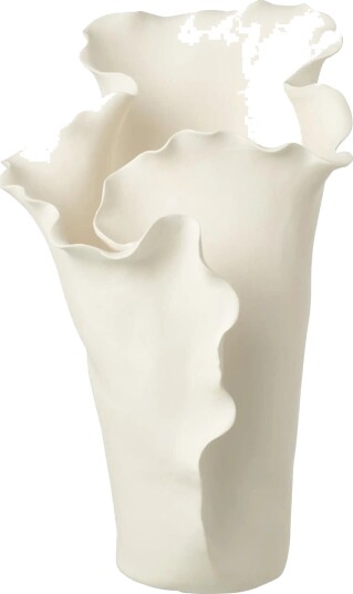 J Line Vase Helix Irregular Ceram Wh White H38.5CM