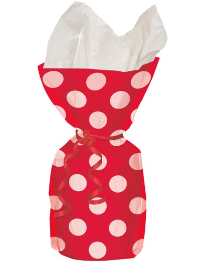 Unique 20 stk Røde Polka Dot Godteposer med Hvite Prikker 62062