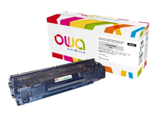 Owa - Sort - Kompatibel - Genprodusent - Tonerpatron Alternativ Til: Hp 85A - For Canon I-Sensys Lbp6020 Lbp6030  Hp Laserjet Pro M1132 M1136 P1102 P1104 P1108 P1109
