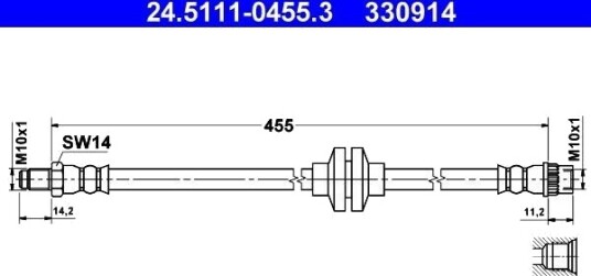 ATE 24.5111 0455.3 Bremseslange