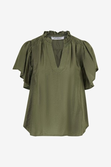 co’couture - Bluse HeraCC SS Frill - Grønn