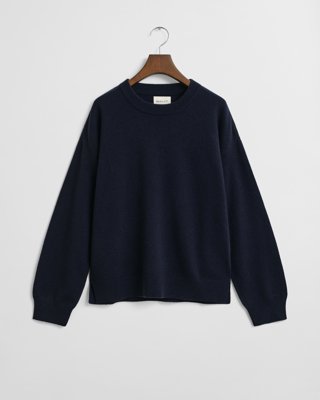 Gant Superfin lammeullsgenser med rund hals EVENING BLUE XS Gant Superfin lammeullsgenser med rund hals EVENING BLUE XS