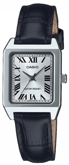 Casio Dameklokke LTP B150L 7B1EF Timeless Collection Sølvfarget/Lær