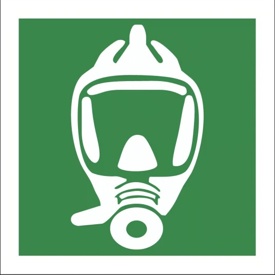 Emergency escape breathing device - EEBD 15x15cm Alu-plate Flagg