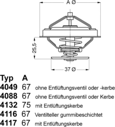 Termostat, kjølemiddel WAHLER 4049.87D