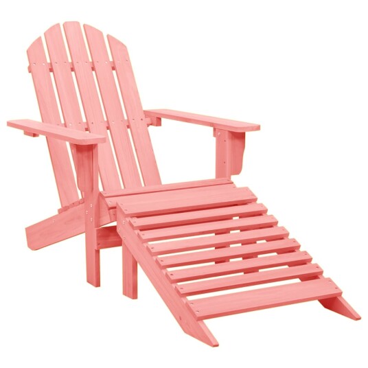 vidaXL Adirondack hagestol med ottoman heltre gran rosa vidaXL Adirondack hagestol med ottoman heltre gran rosa