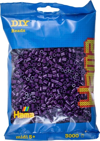 Hama Midi Perler 3000 stk 108 Aubergine Lilla Hama Midi Perler 3000 stk 108 Aubergine Lilla