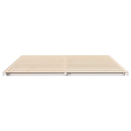 Gulvbedramme Hvit 200 x 200 cm Heltre furu