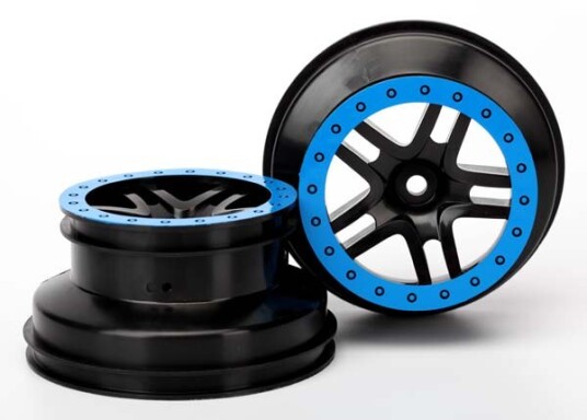 Traxxas 5886A Wheels SCT Split-Spoke black blue beadlock styl Traxxas 5886A Wheels SCT Split-Spoke black blue beadlock styl