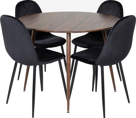 Venture Home   Spisegruppe Plaza med 4 stk stoler Polar   Brun