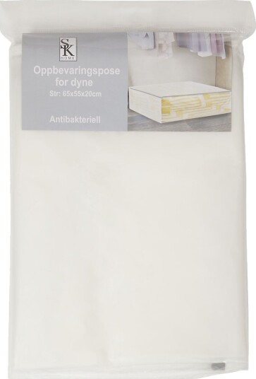 Oppbevaringspose for dyner Antibalteriell Microban 65x55x20c Hvit Hvit