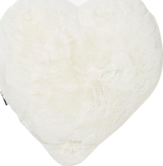 Skinnwille Hjertepute Fluffy Hvit