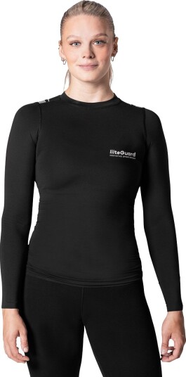 liiteGuard Spine Tech Langermet Baselayer Trenings T skjorte Dame Svart XS