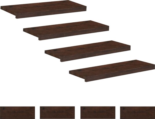 vidaXL Trappetrinn 8 stk. 70 x 30 x 2 cm Mørk brun Massiv bøketre