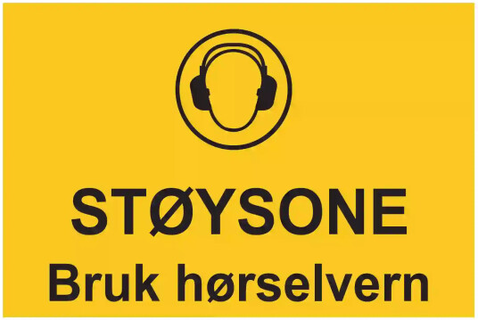 Støysonehørselvern 30x20 cm Alu-plate