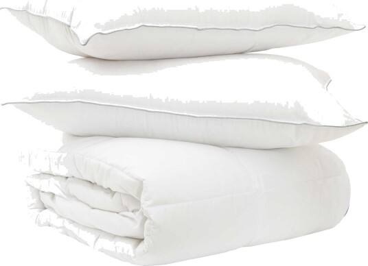 vidaXL Dyne Sett med pute Hvit 200 x 220 cm Polyester, Bambus vidaXL Dyne Sett med pute Hvit 200 x 220 cm Polyester, Bambus