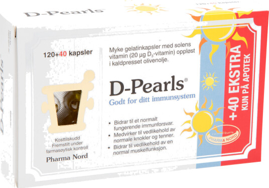 Pharma Nord D Pearls kapsler 20mcg 120+40 stk.