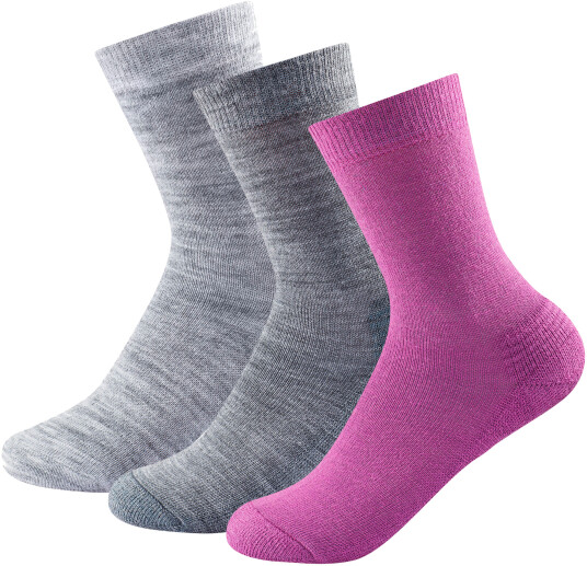 Devold Daily Medium Sock Dame 3pk A/Anemone Mix 36-40