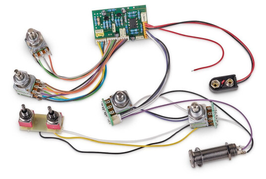 Mec 60065 - Active Eq2 Electronics For Active Pickups W/ 2 Toggle Switches