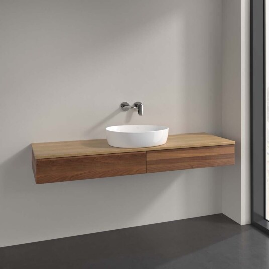 Villeroy & Boch  Antao Servantskap med 2 skuffer 160x50x19 cm m/lys Valnøtt/Eik