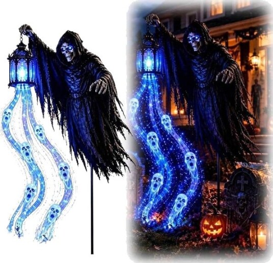 Halloween Animert Soul Harvester Hagelykt med Lysende Spøkelse