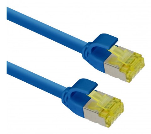 Helos Ultra Slim Patch-Kabel Rj-45 M Zu Rj-45 M 3 M Sftp Pimf Cat 6A Ieee 802.3Af/Ieee 802.3At/Ieee 802.3Bt Halogenfrei Blau