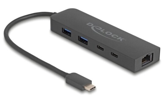 Delock 64110 Usb 3.2 Gen 2  3.1 Gen 2  Type-C Rj-45 Usb 3.2 Gen 2  3.1 Gen 2  Type-A Usb 3.2 Gen 2  3.1 Gen 2  Type-C 10000 Mbit/S Svart 85 W Rund Kabel
