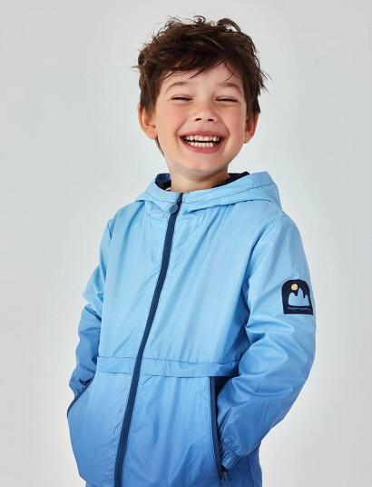 Boboli Technical Fabric Parka For Boy Blue 80